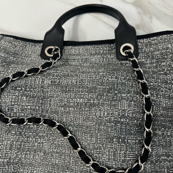 Chanel Canvas Large Deauville Charcoal Tote - Picture 14 of 16